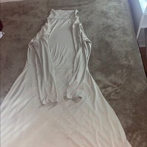 Elegant Cream Turtleneck Dress